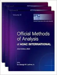 Official Methods of Analysis of AOAC INTERNATIONAL: 3-Volume Set (The Official Methods of Analysis of Aoac International)