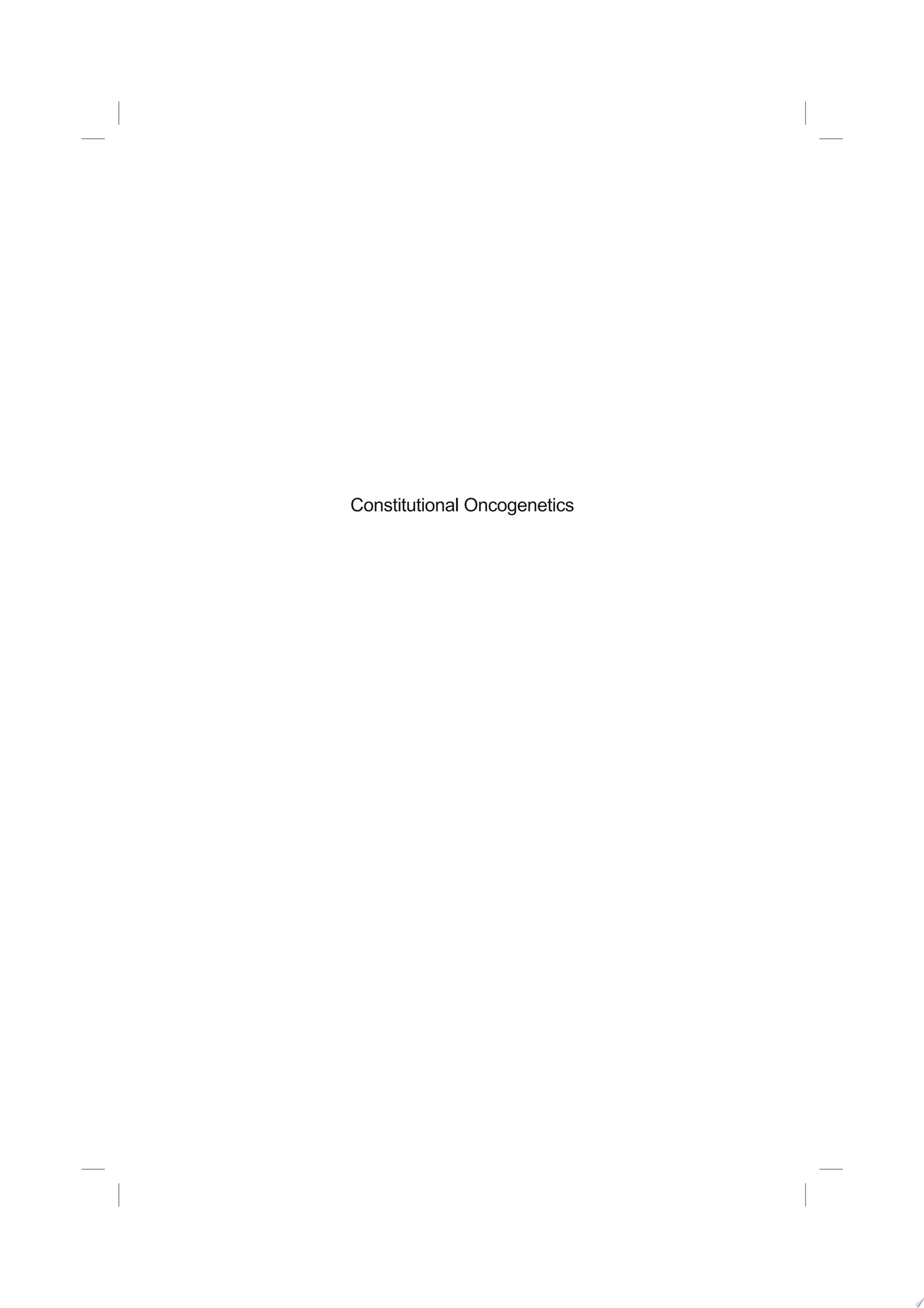 Constitutional Oncogenetics