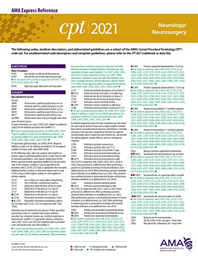 Neurology/Neurosurgery (CPT 2021 Express Reference Coding Card)