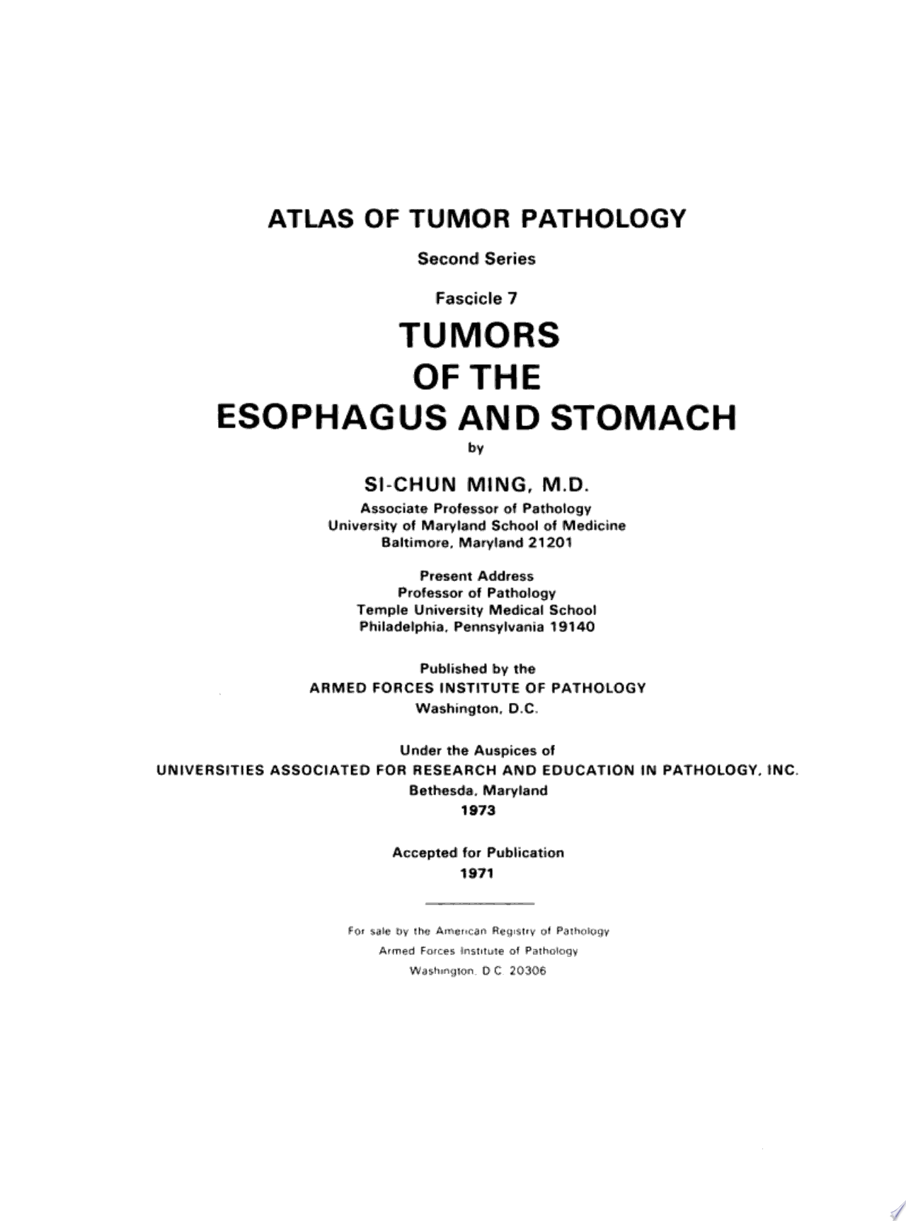 Tumors of the Esophagus and Stomach