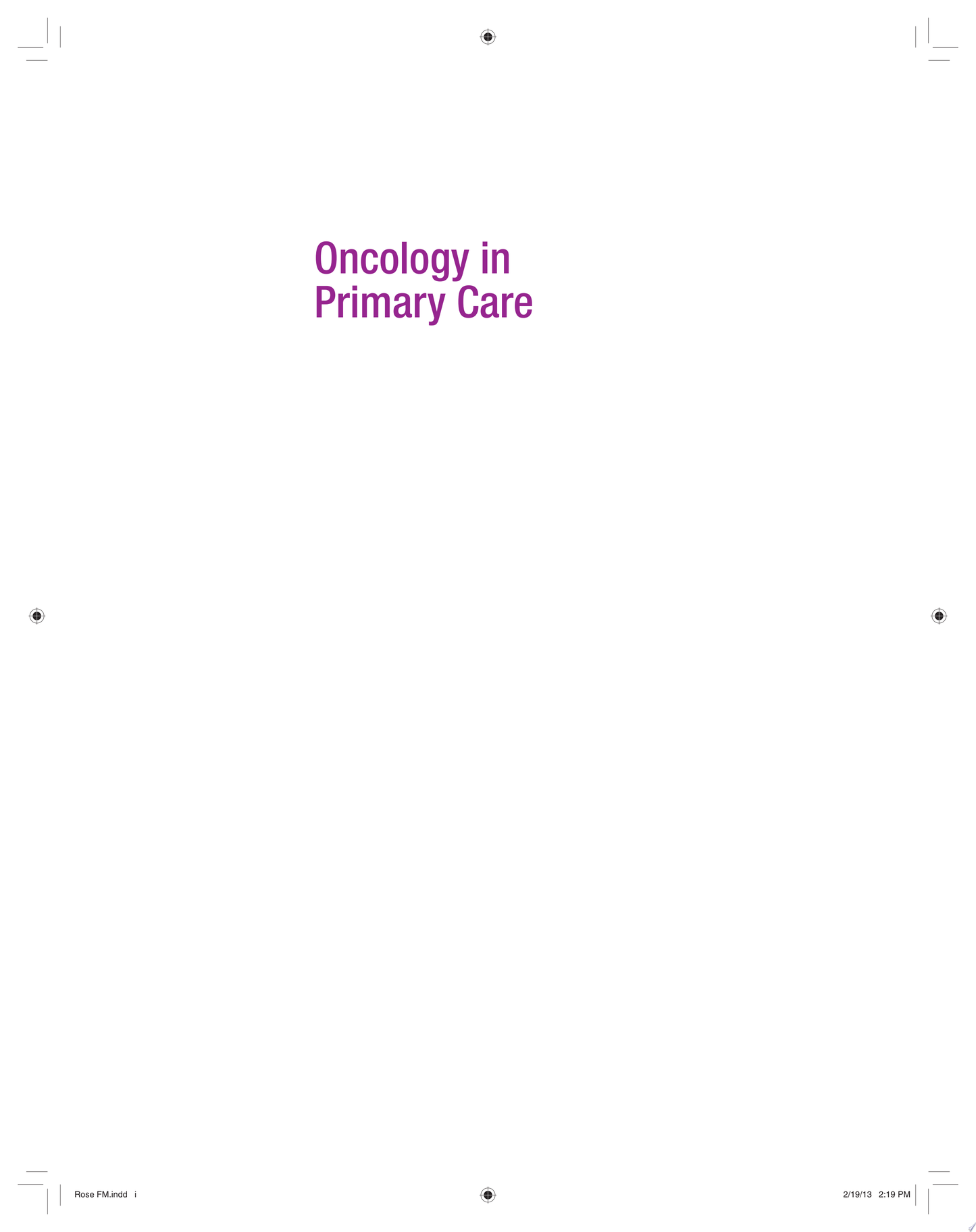 Oncology in Primary Care